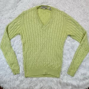 Bobby Jones Women’s Cable Knit V-Neck Cotton Sweater Size Small